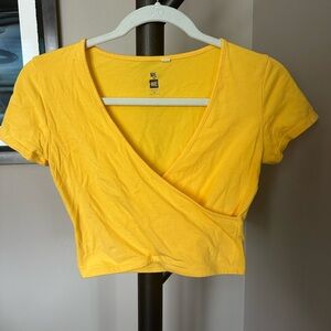 Yellow Wrap Top